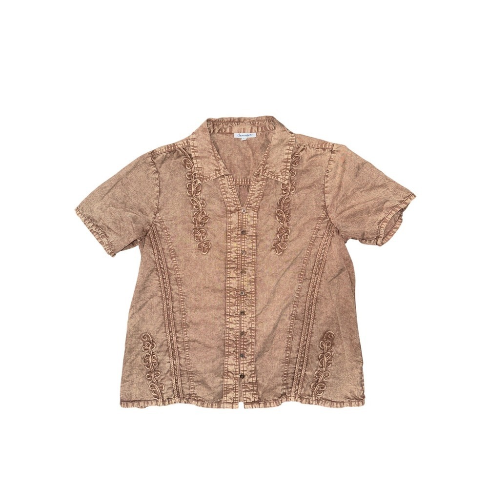 Serengeti Mineral Wash‎ Soutache Top Cottage Minimalist Lagenlook Goblin Earthy